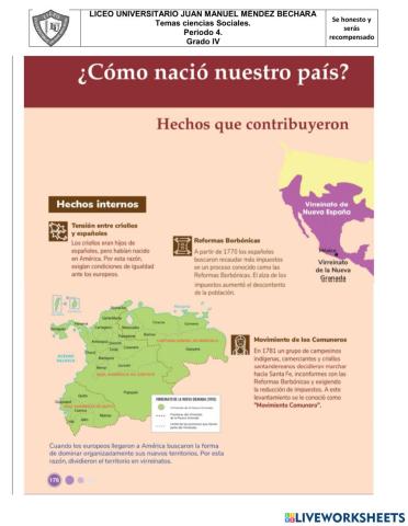 Inicio de nuestro pais