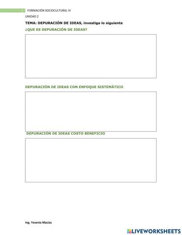 Depuración de ideas