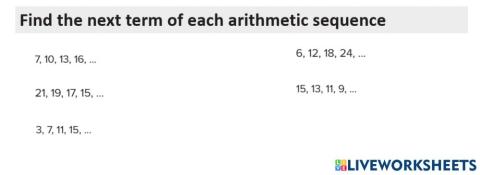 Arithmetic Sequence G9