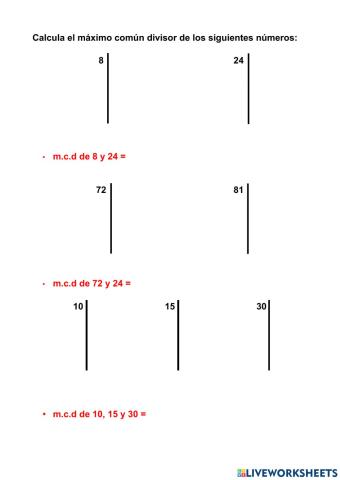 Máximo común divisor