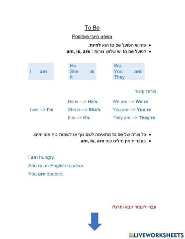 To Be - am - is - are