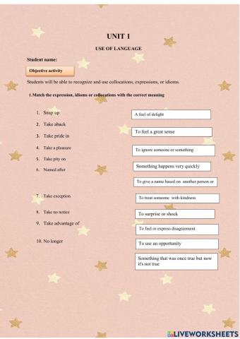 Unit 1  Use of language