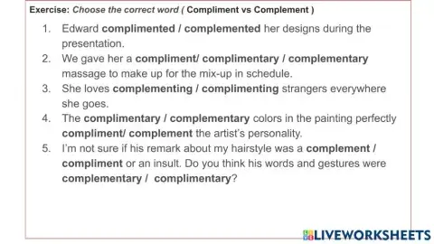 Compliment-Complement