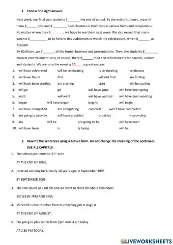 Future tenses 1º bachillearto