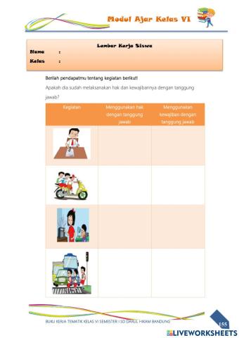 Menunjukkan Sikap Tanggung Jawab Terhadap Hak dan Kewajiban