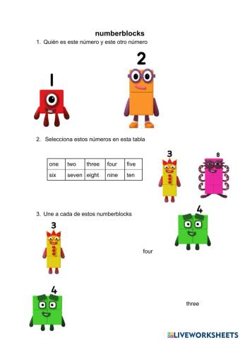 Numberblocks boliviano