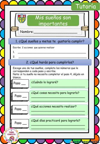 Plan de cumplimiento de sueños