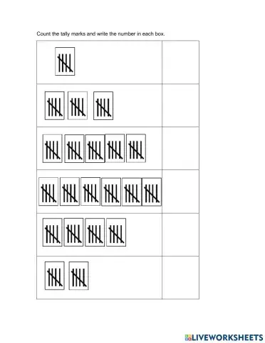 Counting with tally marks