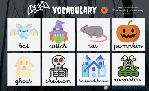 Halloween vocabulary