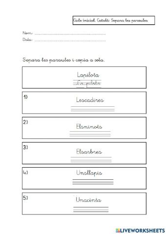 Separació de paraules