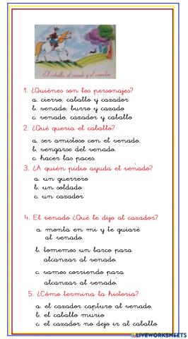 El caballo, el venado y el cazador