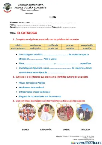 Catalogo: trajes tipicos del ecuador