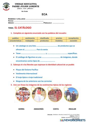 Catalogo: trajes tipicos del ecuador