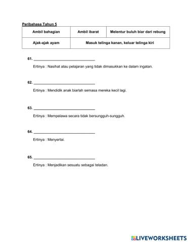 Peribahasa Tahun 5