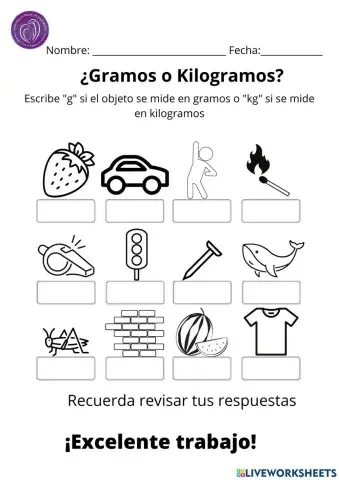 ¿Gramos o Kilogramos?
