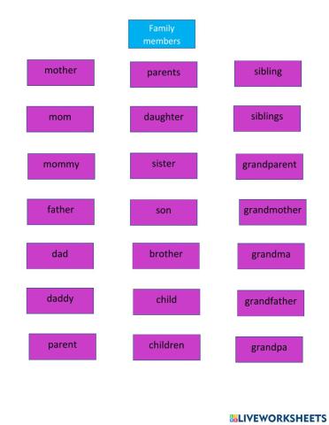 Family members pronunciation
