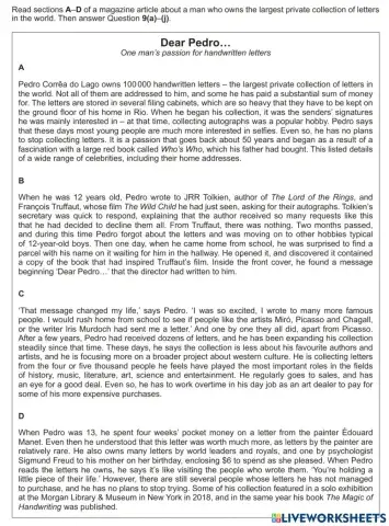 IGCSE Multiple Matching