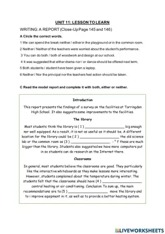English form 3 unit 11 : writing
