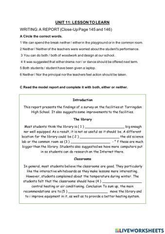 English form 3 unit 11 : writing