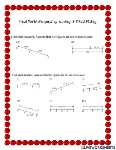 Line Segment Measurement, Distance in Number Line