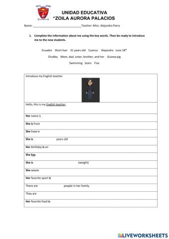 Introduce to the Teacher