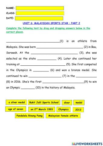 Malaysian sports star part 2