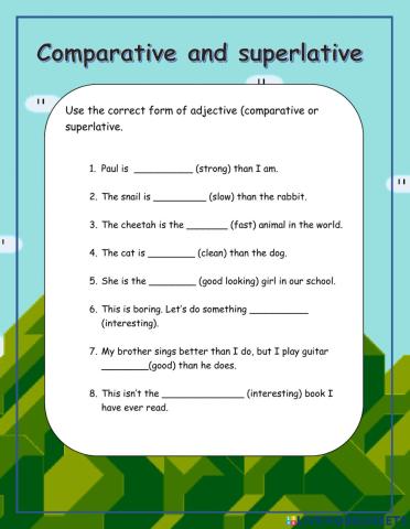 Comparative and superlative