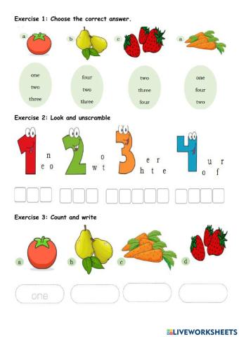 Grade 1 - number 1-4