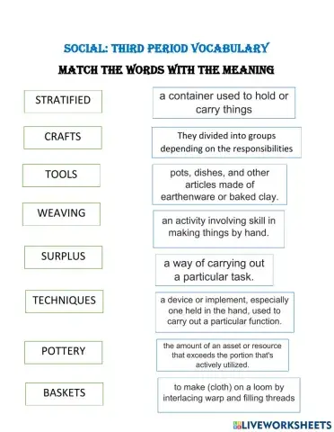 Vocabulary Social Third period