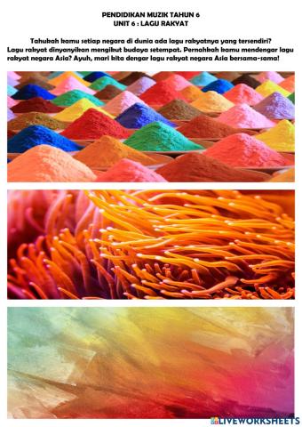 Muzik tahun 6 - lagu rakyat