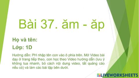 Bài 37. ăm ăp