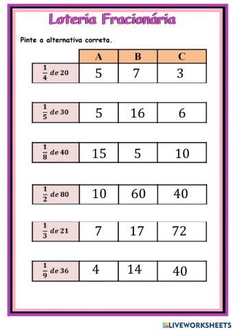 Loteria Fracionária b