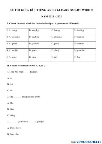 Smart word 6 midterm test