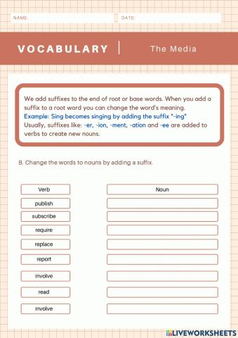 Vocabulary unit 7 the media form 5