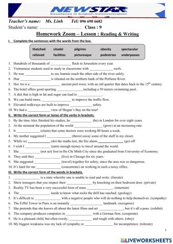 9a reading & writing U6