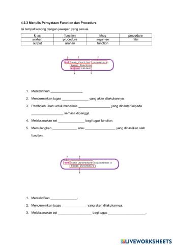 Latihan 4.2.3 menulis pernyataan function dan procedure
