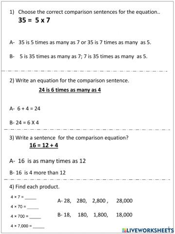 Multiply by one digit numbers