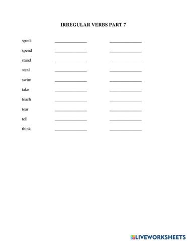 Irregular verbs part 7
