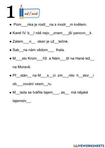 Psaní mě-mně 1