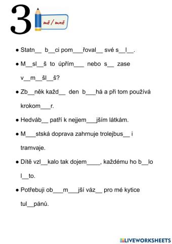 Psaní mě - mně 3