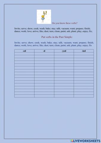 Past Simple story Elementary