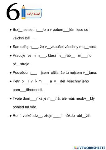 Psaní mě- mně 6