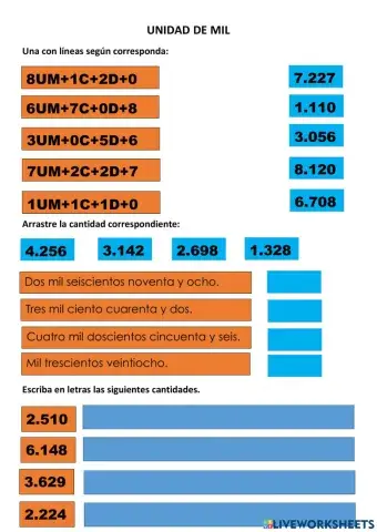 Escritura de cantidades
