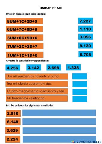 Escritura de cantidades