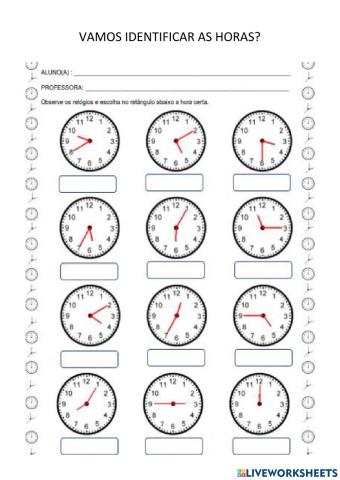 Identificando horas