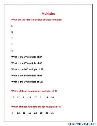 Multiples
