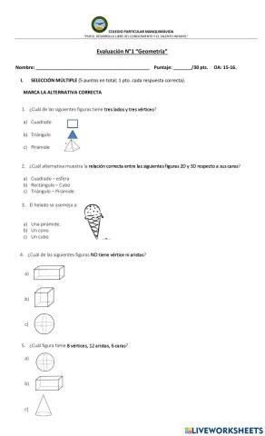 Evaluación Geometría