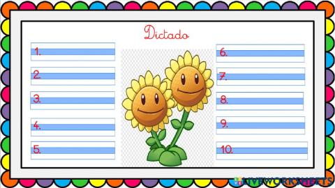 Dictado uso letra g