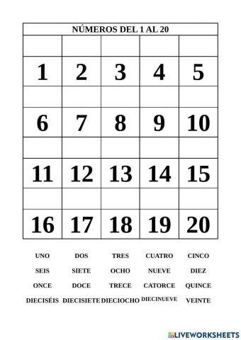 ASOCIAR NOMBRES A NUMEROS