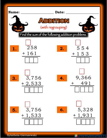 Addition with regrouping